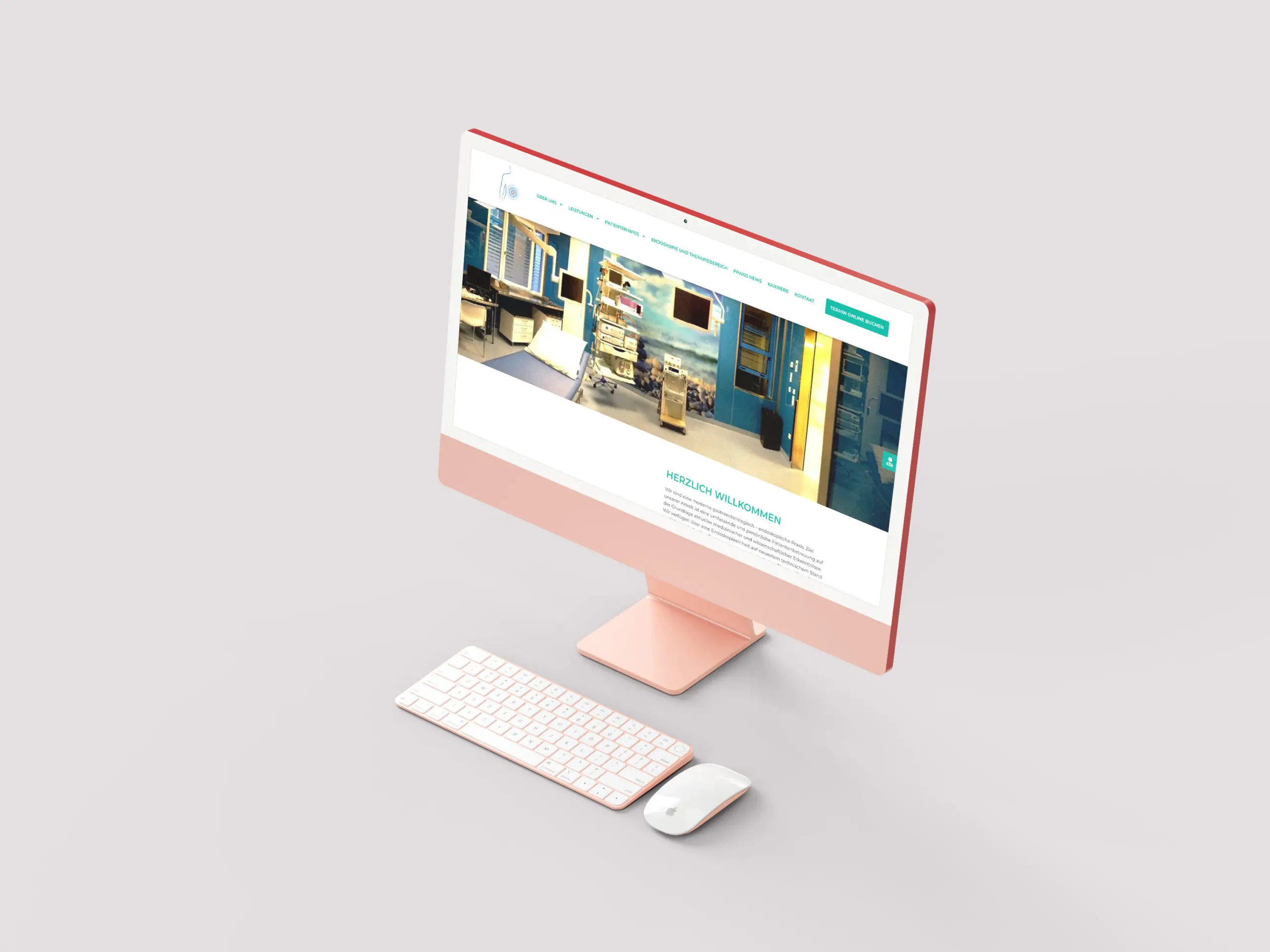 Website des Endoskopiezentrums auf einem iMac